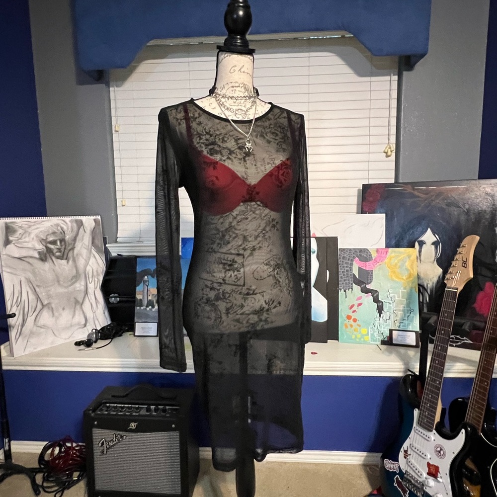 ❤️ Sheer Black Dress 🖤